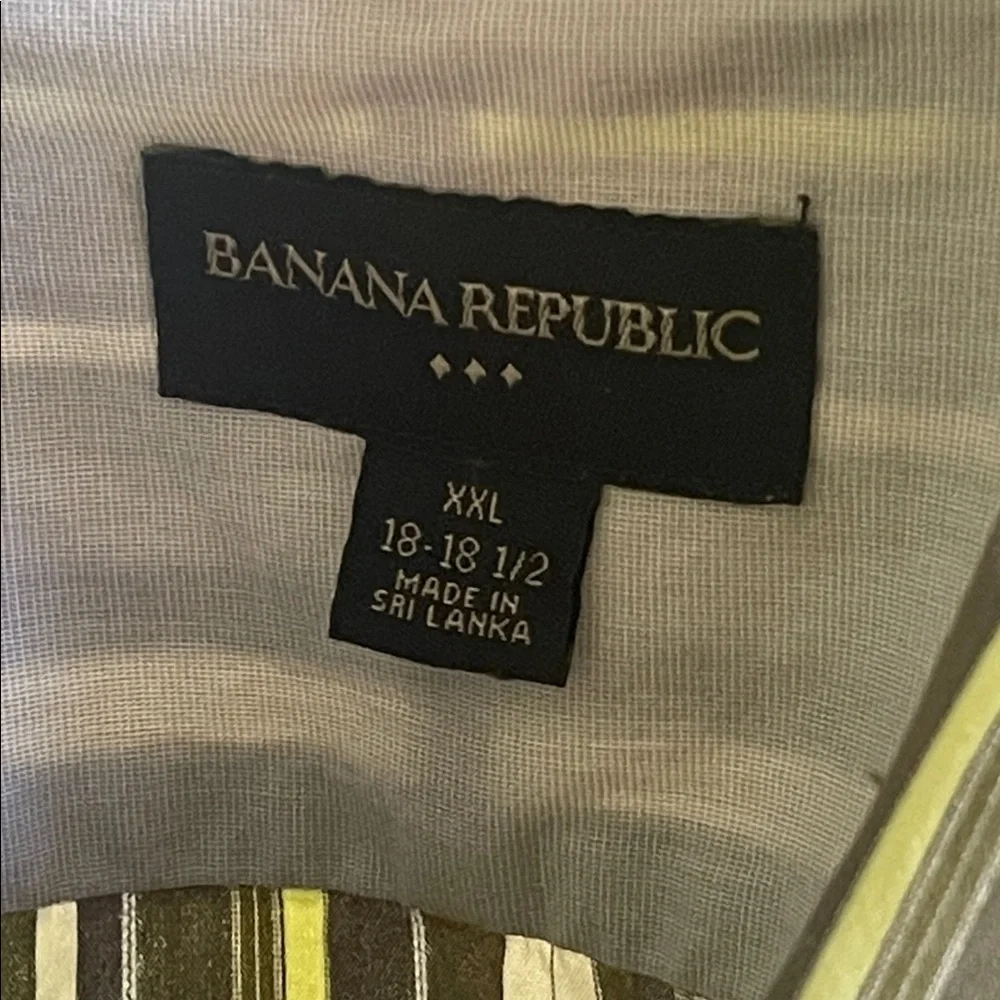 Banana Republic Men’s Cotton Multicolor Striped Dress Shirt Size XXL 18-18 1/2